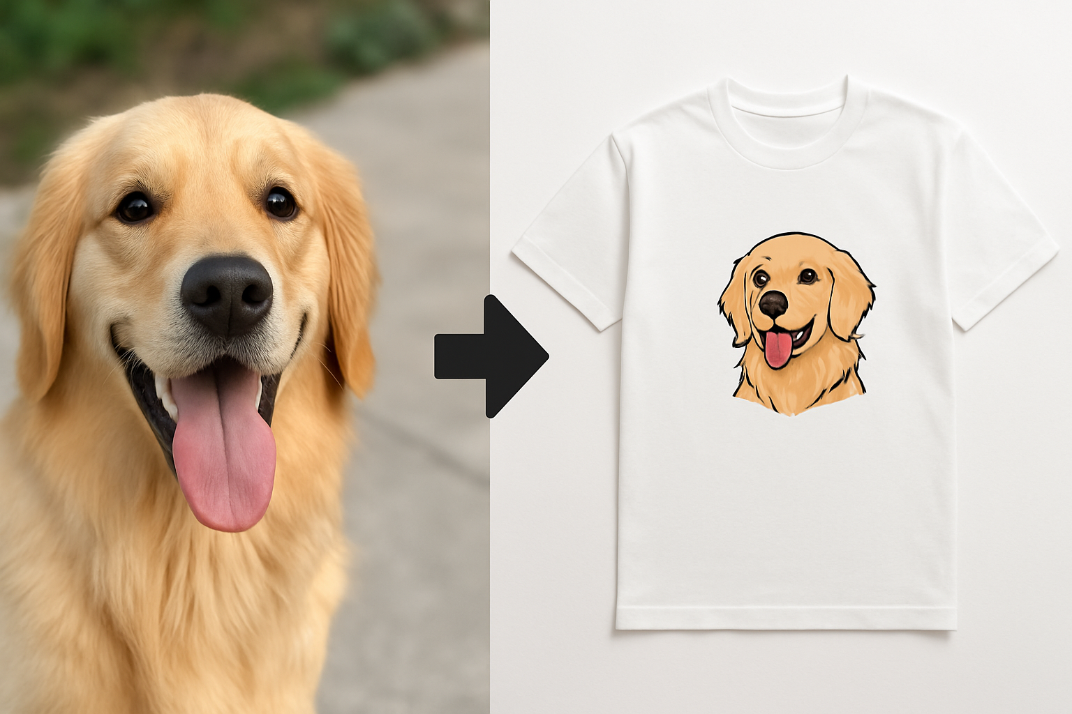 Example: a photo of a dog transformed into AI art